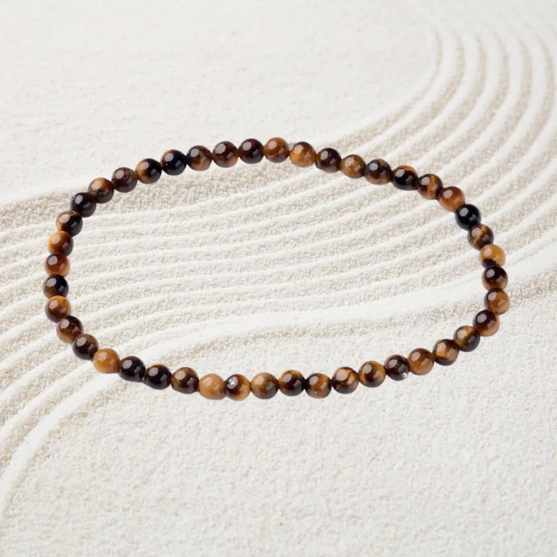 Oeil de Tigre Bracelet 2 bracelet oeil-de-tigre homme femme avec pierres naturelles de 4mm
