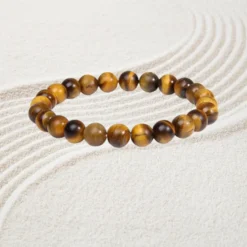 Oeil de Tigre Bracelet en pierres naturelles, élastique, 6 mm. Accessoire de mode protecteur.