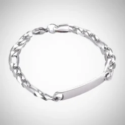 Bracelet gourmette homme en acier inoxydable personnalisable, bijou masculin moderne et résistant.