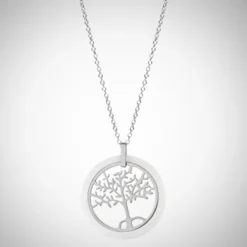 Colliers Arbre de Vie avec un anneau blanc