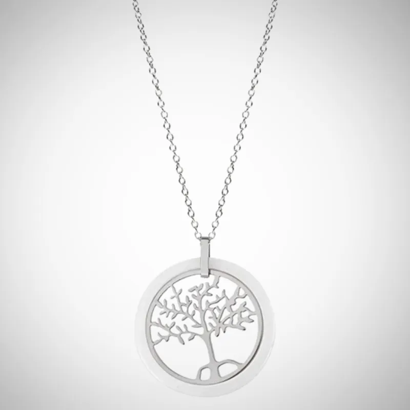 Colliers Arbre de Vie 2 Colliers Arbre de Vie avec un anneau blanc
